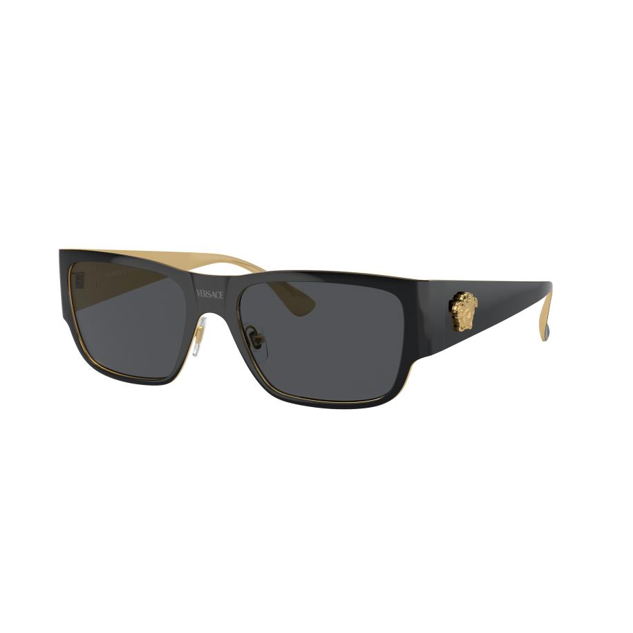 Versace Mannelijk Sunglass VE2262 - Framekleur: Zwart, Lenskleur: Donkergrijs Grijs
