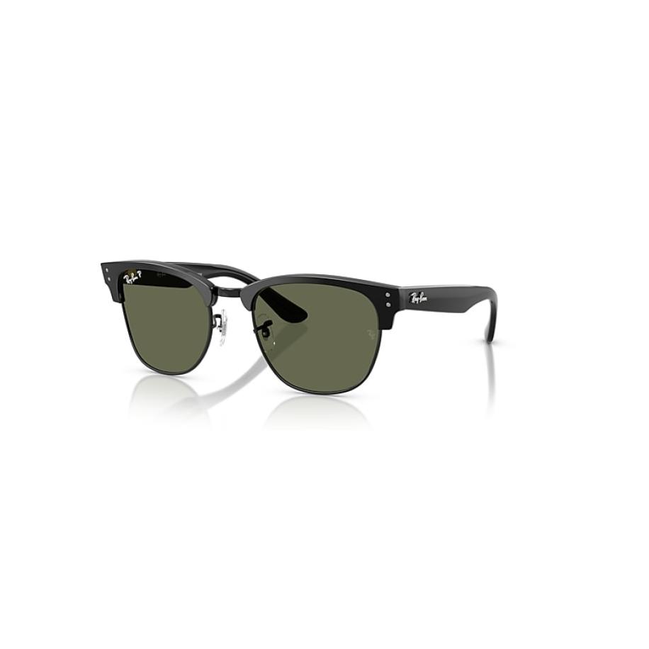 Ray-Ban Clubmaster Reverse zonnebril Zwart montuur Groen glazen Gepolariseerd 51-21 Zwart