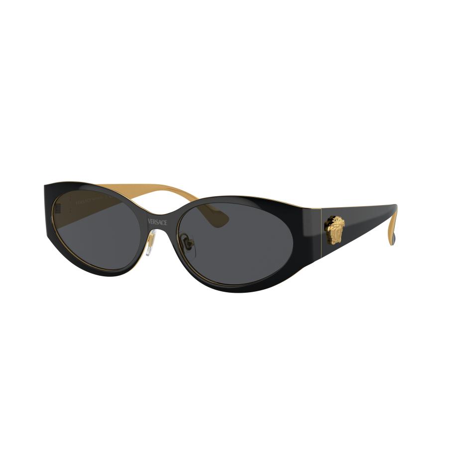 Versace Vrouwelijk Sunglass VE2263 - Framekleur: Zwart, Lenskleur: Donkergrijs Grijs