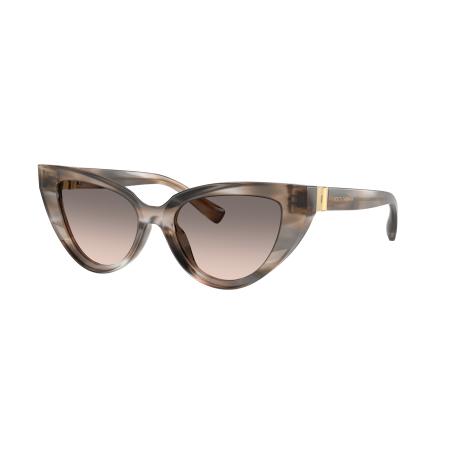 Dolce&Gabbana Vrouwelijk Sunglass DG4497 - Framekleur: Grijs gestreept, Lenskleur: Roze Gradiënt Grijs