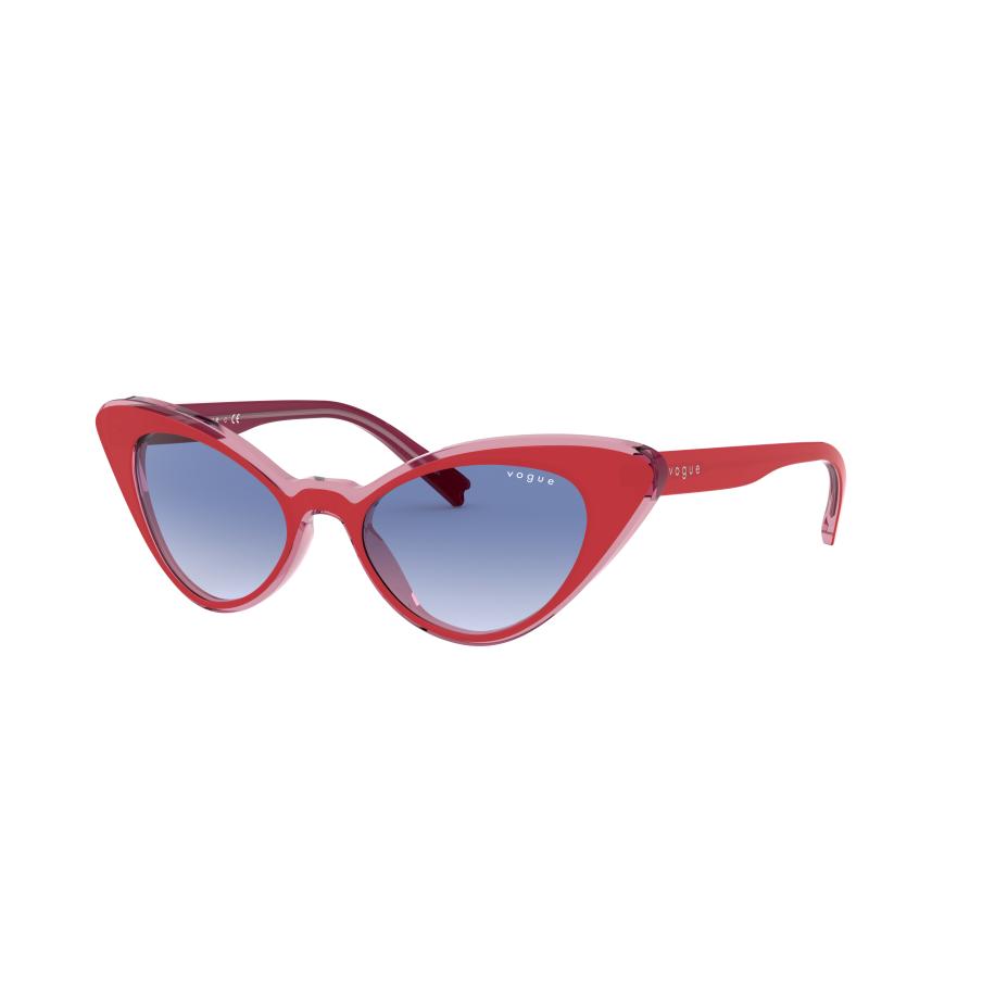 Vogue Eyewear Vrouwelijk Sunglass VO5317S - Framekleur: Rood, Lenskleur: Helder gradiënt blauw Blauw
