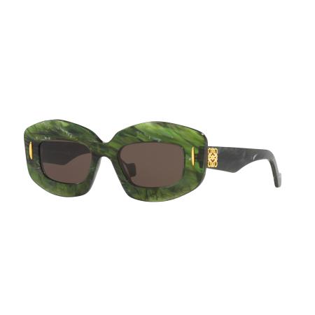 Loewe Vrouwelijk Sunglass Chunky Anagram LW40114I - Framekleur: Groen, Lenskleur: Bruin
