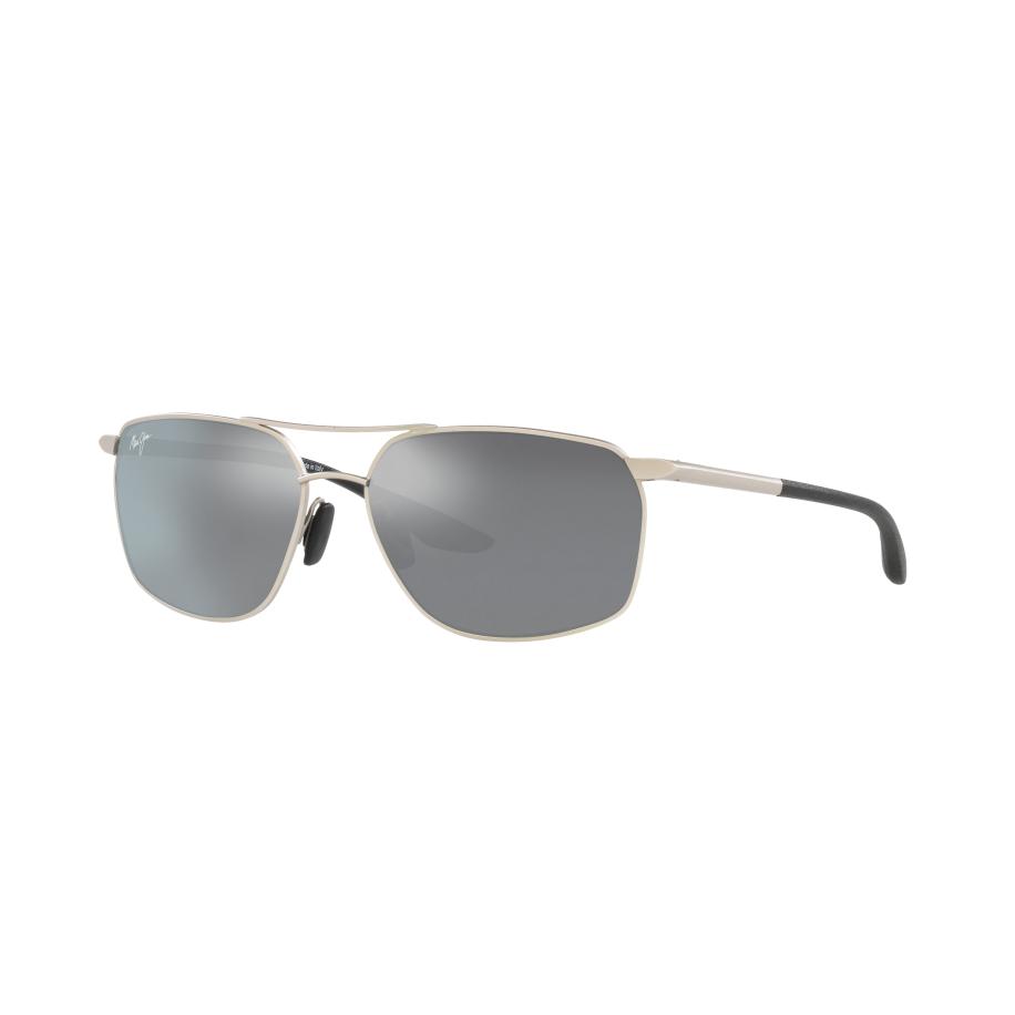 Maui Jim Mannelijk Sunglass Puu Kukui - Framekleur: Zilver, Lenskleur: Neutral Grey Polarized Grijs
