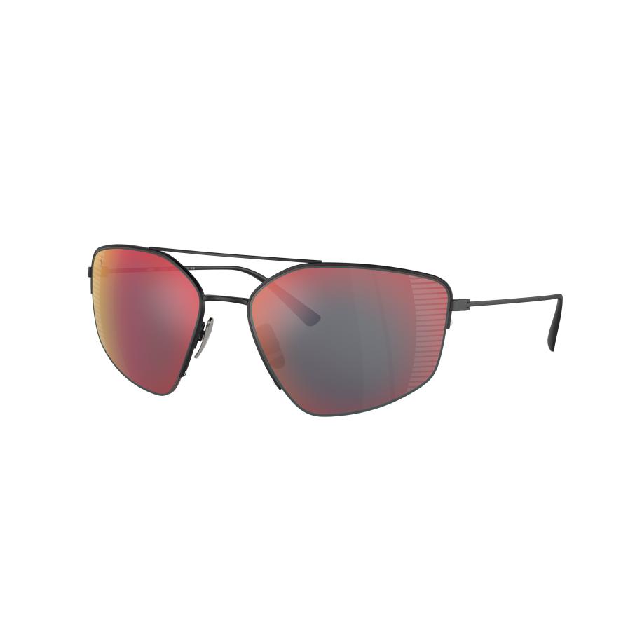 Ferrari Mannelijk Sunglass FH1009T - Framekleur: Matzwart, Lenskleur: Gespiegeld rood Multicolor