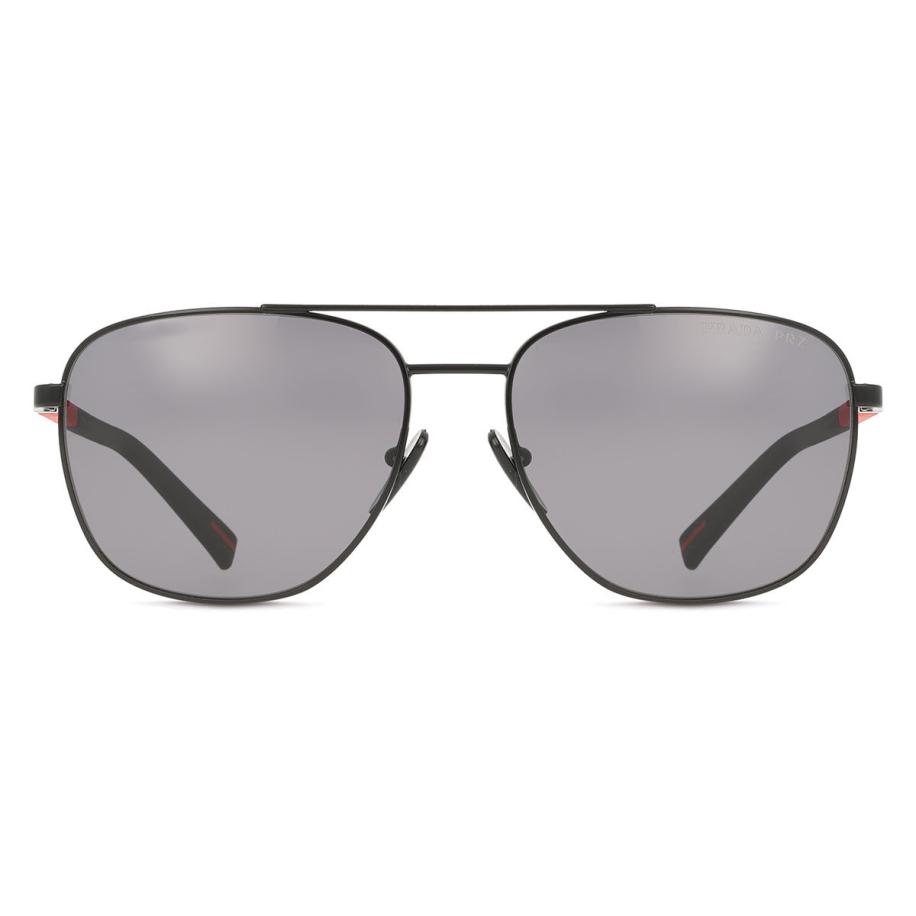 Prada Linea Rossa PS54ZS Polarized 1BO02G Zwart Heren Zonnebril Grijs