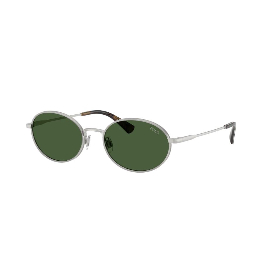 Polo Ralph Lauren Mannelijk Sunglass PH3162 - Framekleur: Halfglanzend zilver, Lenskleur: Flessengroen Groen