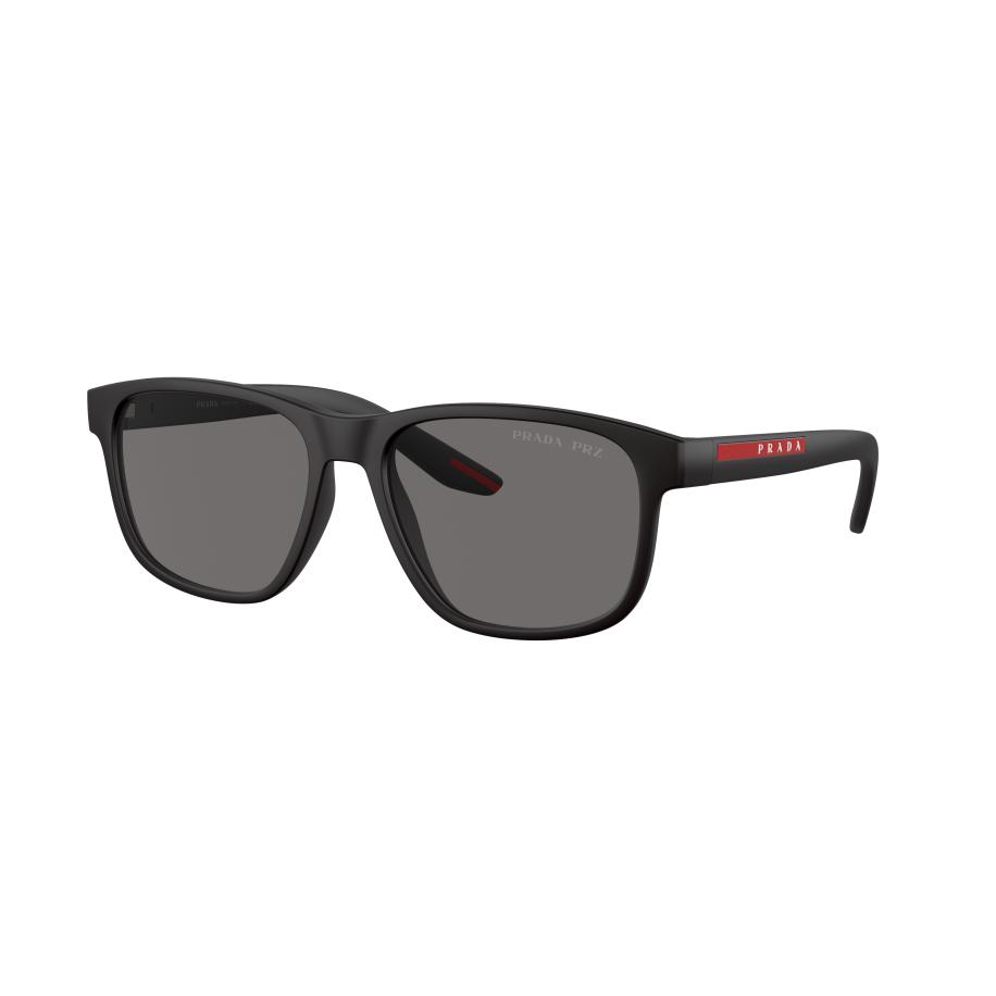 Prada Linea Rossa Mannelijk Sunglass PS 6YS - Framekleur: Zwart rubber, Lenskleur: Polar donkergrijs Grijs