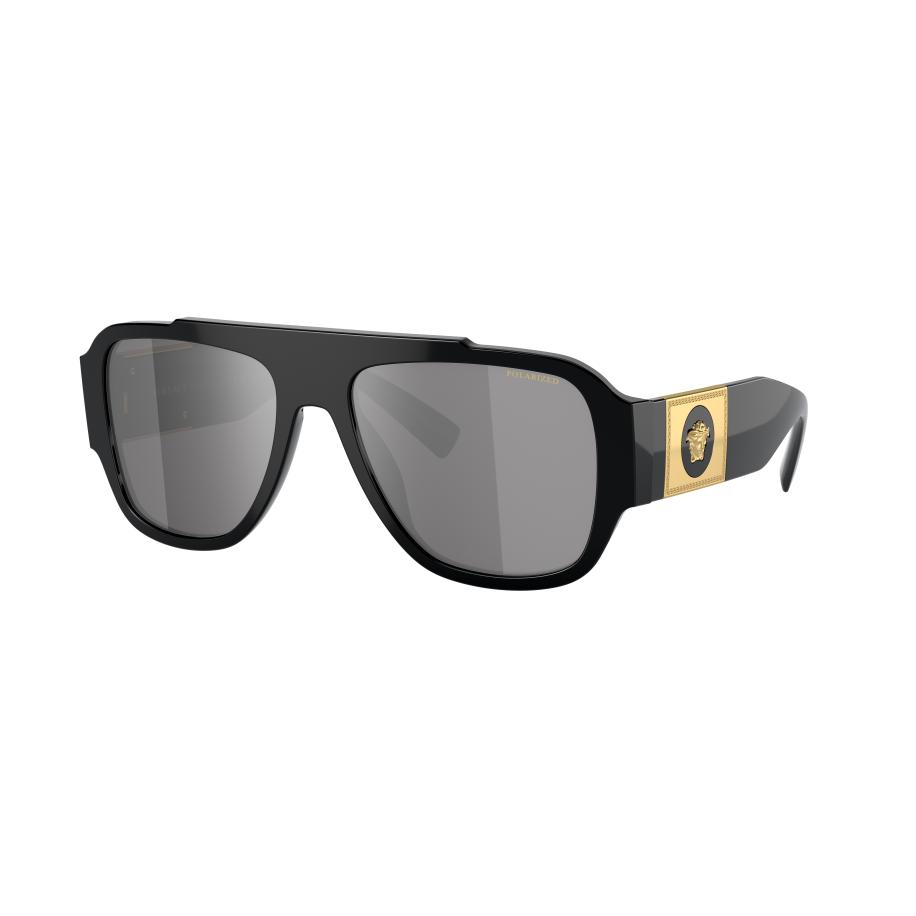 Versace Mannelijk Sunglass VE4436U - Framekleur: Zwart, Lenskleur: Polar Grijs Gespiegeld Zilver Multicolor
