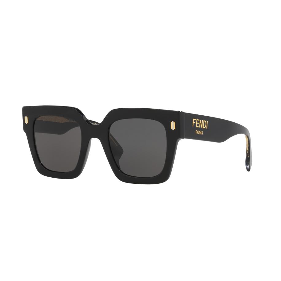 Fendi Vrouwelijk Sunglass Fendi Roma FE40101I - Framekleur: Zwart, Lenskleur: Grijs Grijs