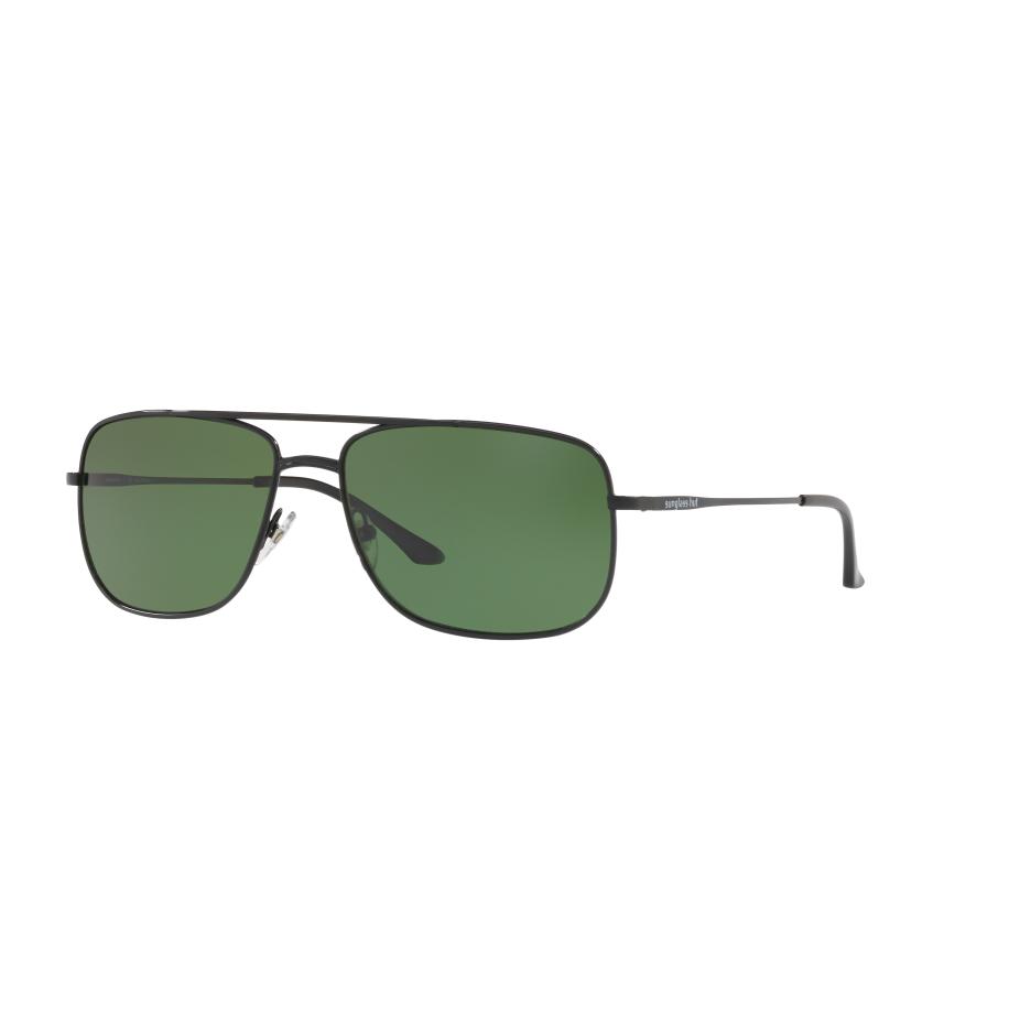 Sunglass Hut Collection Mannelijk Sunglass HU1004 - Framekleur: Zwart, Lenskleur: Polarized Groen Classic G-15 Groen