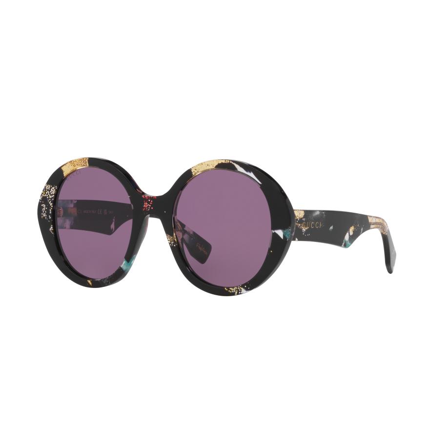Gucci Vrouwelijk Sunglass GG1628S - Framekleur: Zwart, Lenskleur: Paars Paars