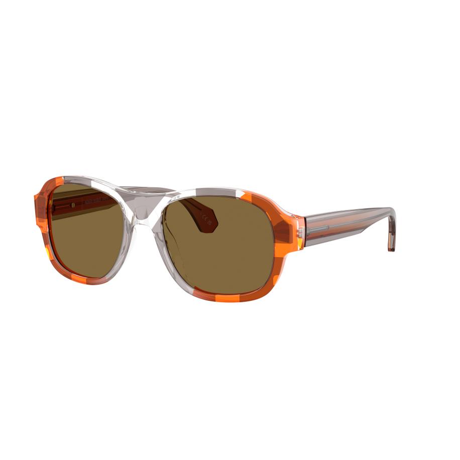 Alain Mikli Unisex Sunglass A05519 - Framekleur: Crystal /grijs/oranje, Lenskleur: Bruin Bruin