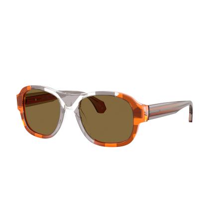 Alain Mikli Unisex Sunglass A05519 - Framekleur: Crystal /grijs/oranje, Lenskleur: Bruin