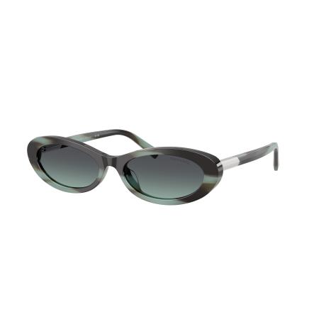 Tiffany & Co. Vrouwelijk Sunglass TF4250 - Framekleur: Gestreept zwart Tiffany, Lenskleur: Azure/Dark Grey