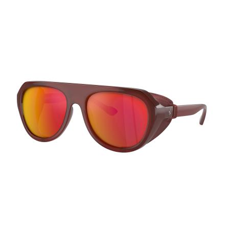 Ferrari Unisex Sunglass FH2002QU - Framekleur: Transparant bruin, Lenskleur: Spiegelend rood gepolariseerd