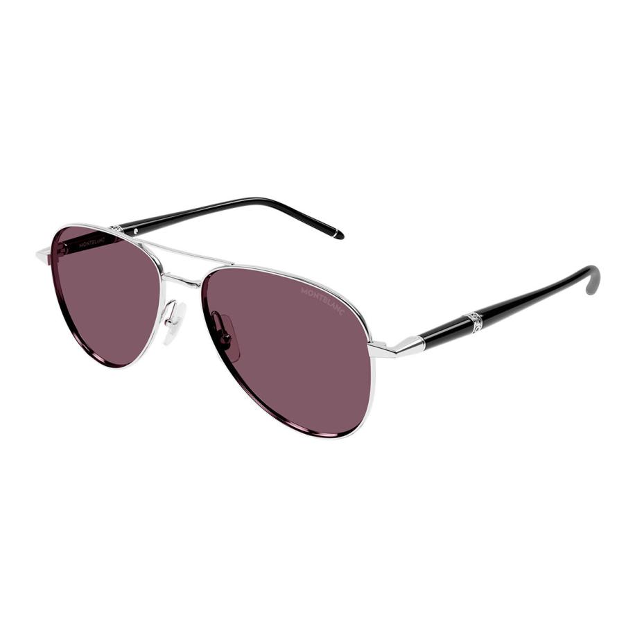 Montblanc MB0345S Aziatische pasvorm 2 Zilver Heren Zonnebril