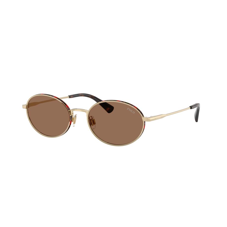 Polo Ralph Lauren Mannelijk Sunglass PH3162 - Framekleur: Glanzend Lichtgoud, Lenskleur: Donkerbruin Bruin