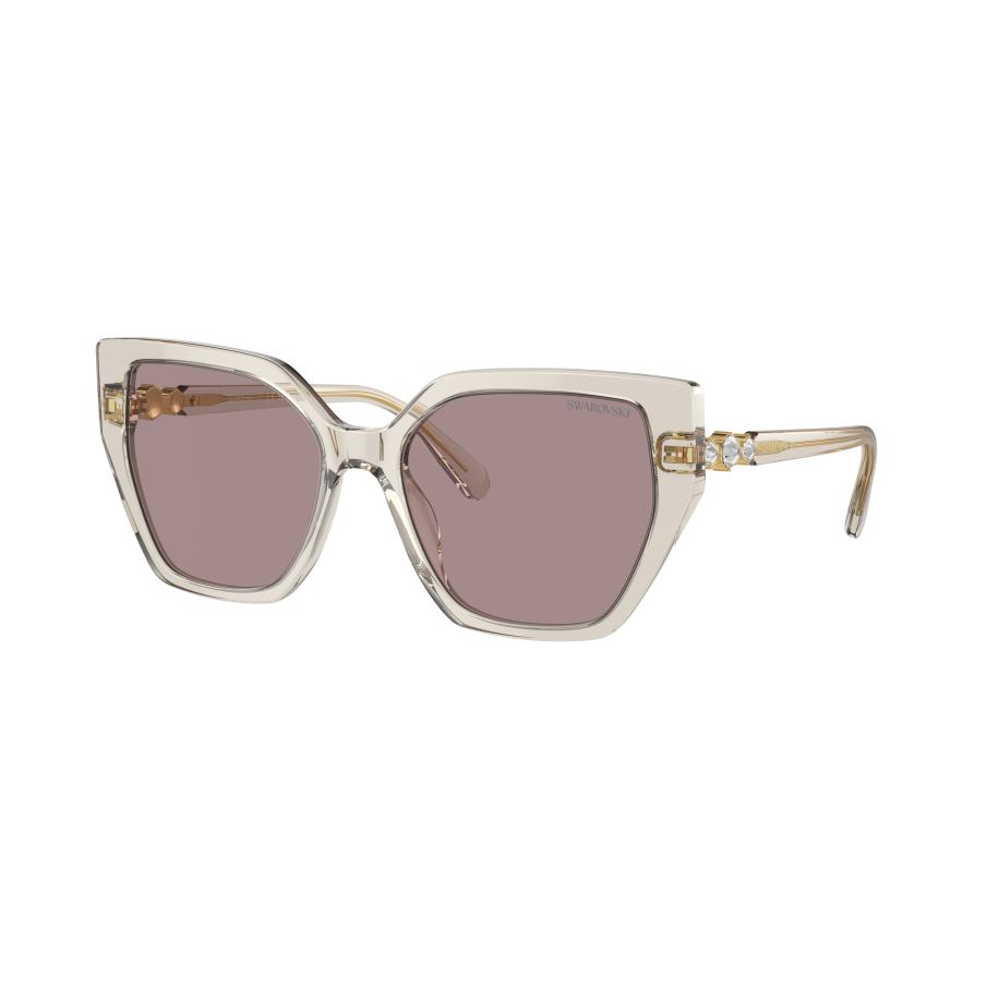 Swarovski Vrouwelijk Sunglass SK6016 - Framekleur: Transparant Beige, Lenskleur: Violet Paars