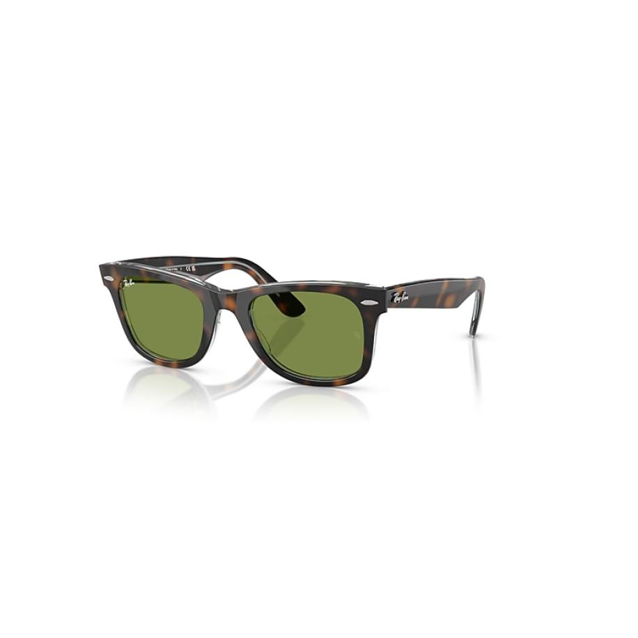 Ray-Ban Original Wayfarer Classic zonnebril Donker Havana Op Multicolor montuur Groen glazen 50-22 Multicolor
