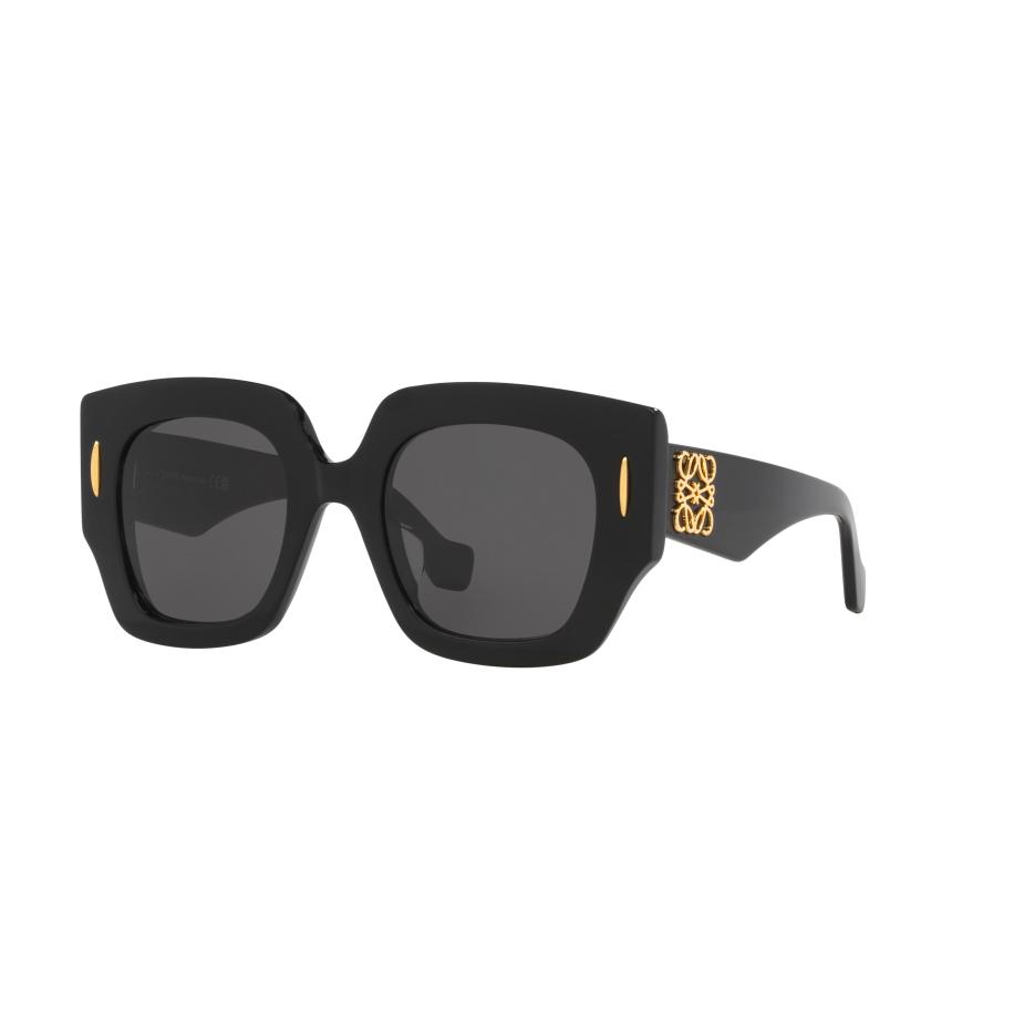 Loewe Vrouwelijk Sunglass Anagram Lw40129U - Framekleur: Zwart glanzend, Lenskleur: Grijs Grijs