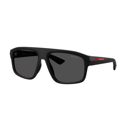 Prada Linea Rossa Mannelijk Sunglass PS B02S - Framekleur: Matzwart, Lenskleur: Donkergrijs
