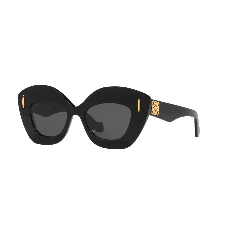 Loewe Vrouwelijk Sunglass Anagram Lw40127I - Framekleur: Zwart glanzend, Lenskleur: Grijs Grijs