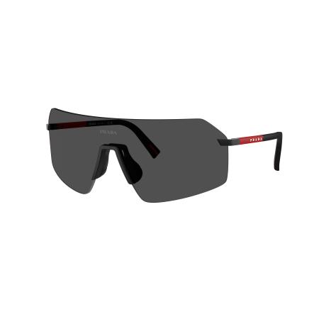 Prada Linea Rossa Mannelijk Sunglass PS B50S - Framekleur: Zwart, Lenskleur: Donkergrijs
