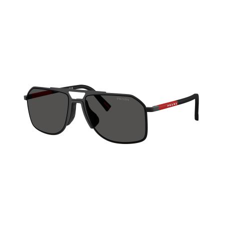 Prada Linea Rossa Mannelijk Sunglass PS B51S - Framekleur: Matzwart, Lenskleur: Donkergrijs