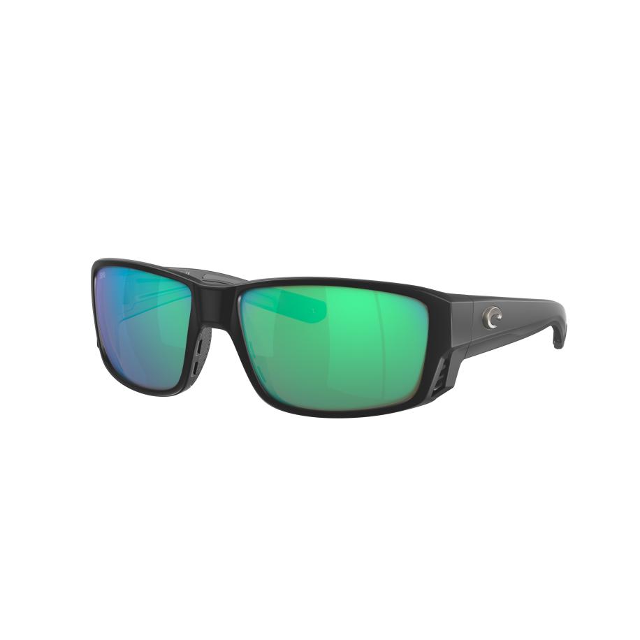 Costa Mannelijk Sunglass 6S9105 Tuna Alley PRO - Framekleur: Matzwart, Lenskleur: Groen gespiegeld Groen