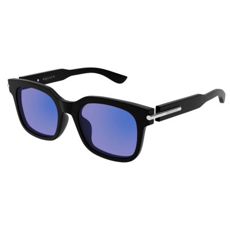 Alexander McQueen AM0496SA Aziatische pasvorm 005 Zwart Heren Zonnebril