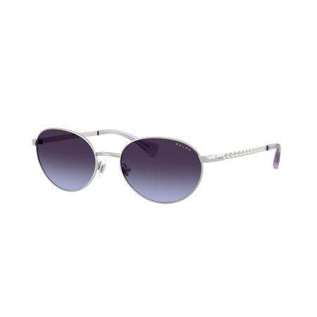 Ralph Vrouwelijk Sunglass RA4148 - Framekleur: Glanzend Zilver, Lenskleur: Azuurblauw gradiënt blauw