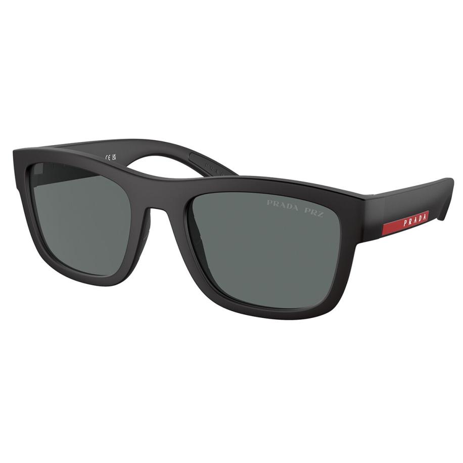 Prada Linea Rossa PS01ZSF Aziatische pasvorm Polarized DG002G Zwart Heren Zonnebril
