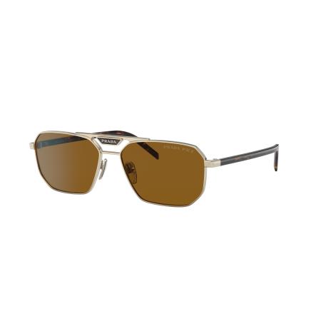 Prada Mannelijk Sunglass PR 58YS - Framekleur: Lichtgoud, Lenskleur: Polar donkerbruin