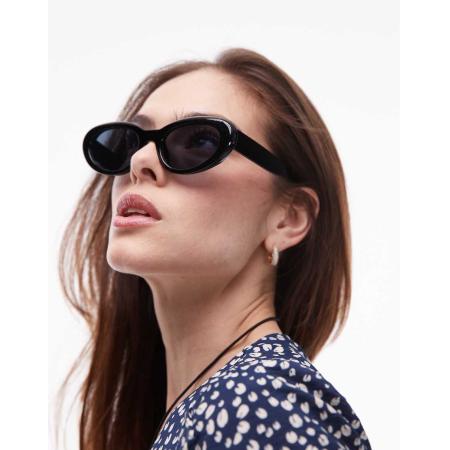 Topshop Sicily Ronde zonnebril in zwart