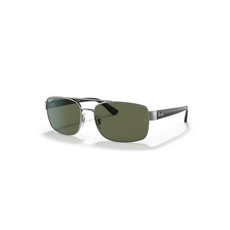 Ray-Ban Rb3687 zonnebril Zwart montuur Groen glazen Gepolariseerd 58-17