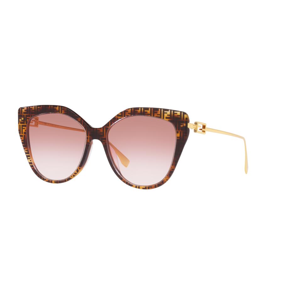 Fendi Vrouwelijk Sunglass FE40011U - Framekleur: Tortoise, Lenskleur: Rood Rood