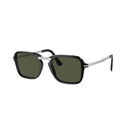 Persol Unisex Sunglass PO3330S - Framekleur: Zwart, Lenskleur: Groen