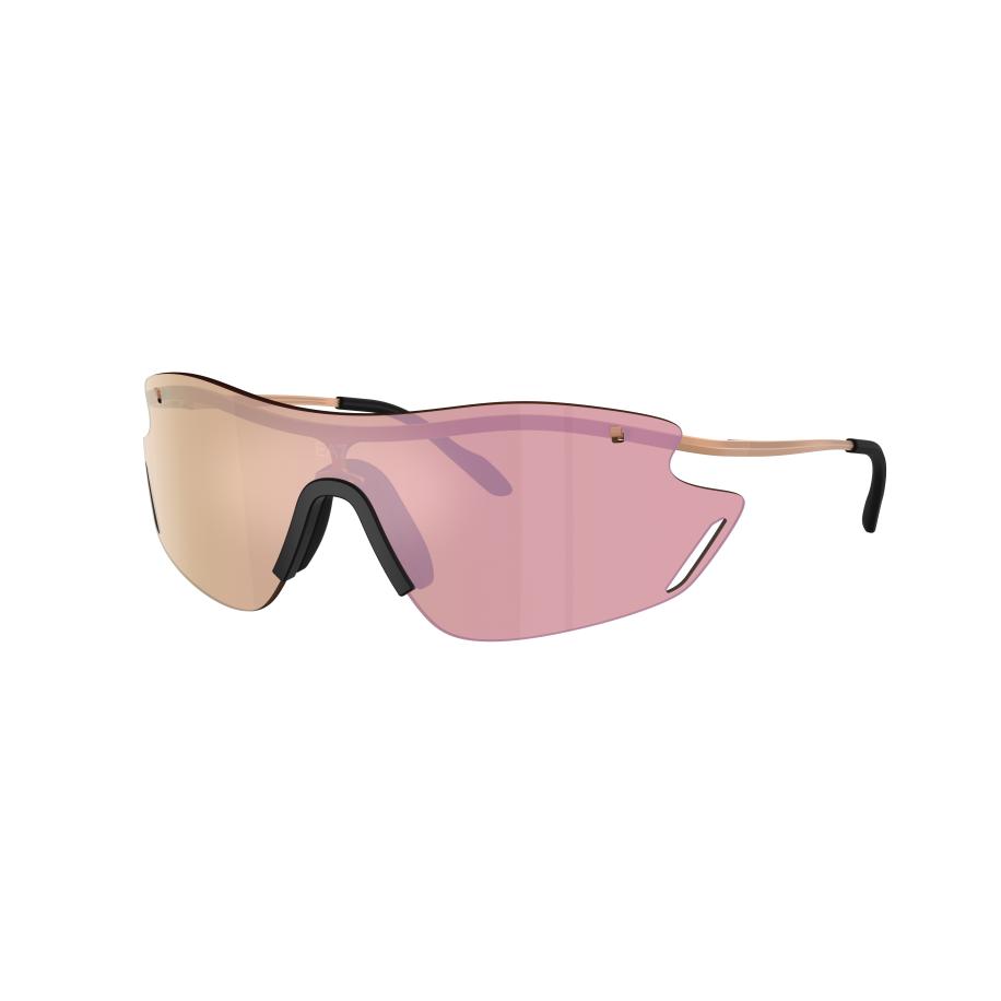 EA7 Mannelijk Sunglass Q72001 - Framekleur: Mat brons, Lenskleur: Donkerbruin Gespiegeld roségoud Multicolor
