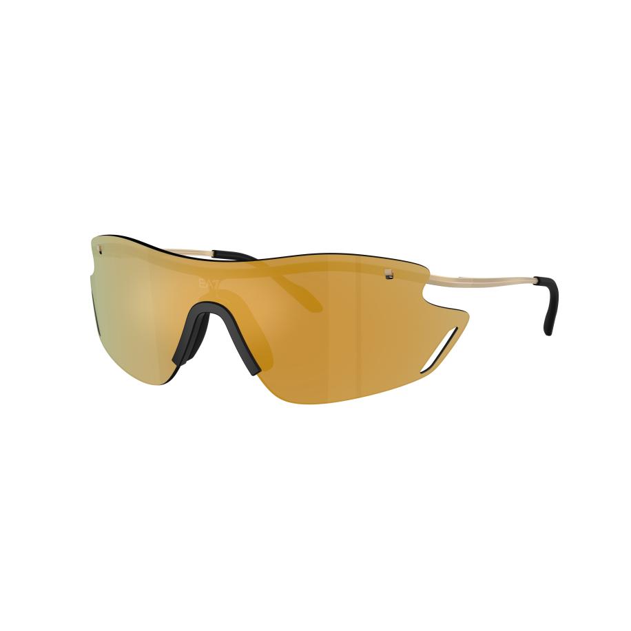 EA7 Mannelijk Sunglass Q72001 - Framekleur: Mat lichtgoud, Lenskleur: Bruin Gespiegeld Goud Grijs