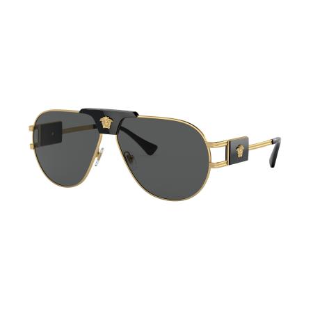Versace Mannelijk Sunglass VE2252 - Framekleur: Goud, Lenskleur: Donkergrijs