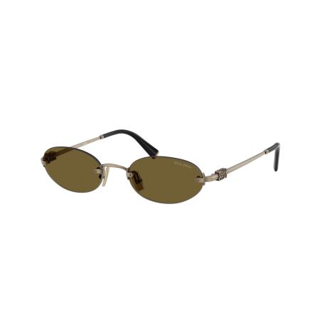 Miu Miu Vrouwelijk Sunglass MU A54S - Framekleur: Old Gold, Lenskleur: Donkerbruin