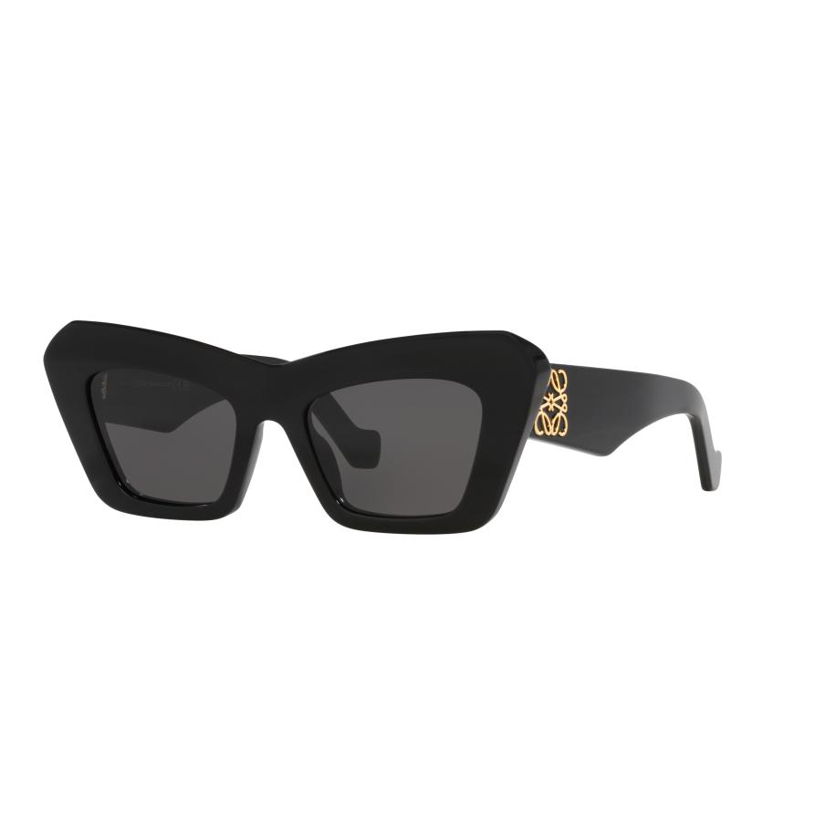 Loewe Vrouwelijk Sunglass Anagram Lw40036I - Framekleur: Zwart glanzend, Lenskleur: Grijs Grijs