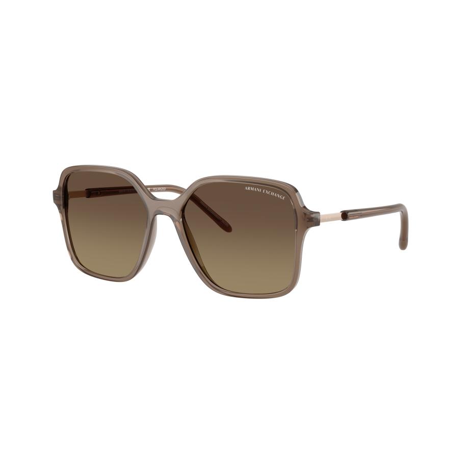 Armani Exchange Vrouwelijk Sunglass AX4163S - Framekleur: Glanzend opaal bruin, Lenskleur: Geel gradiënt bruin Multicolor
