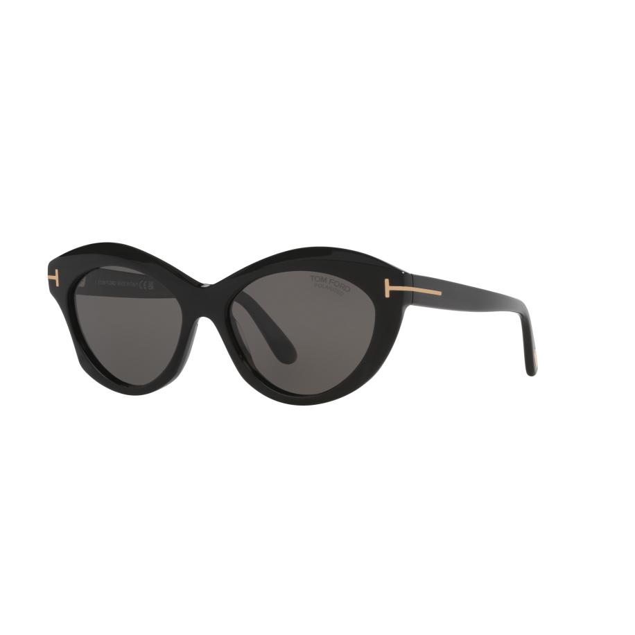 Tom Ford Vrouwelijk Sunglass Toni - Framekleur: Zwart glanzend, Lenskleur: Grijs Polarized Grijs