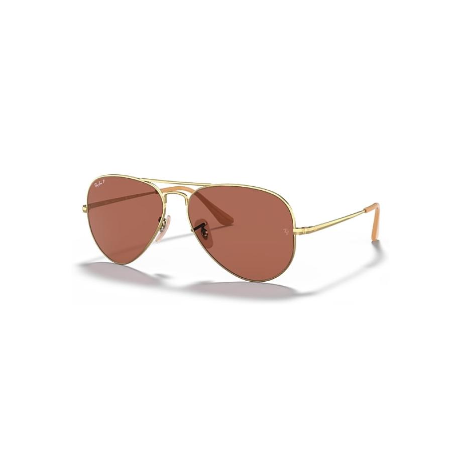 Ray-Ban Aviator Metal II zonnebril Arista Goud montuur Violet glazen Gepolariseerd 58-14 Goud