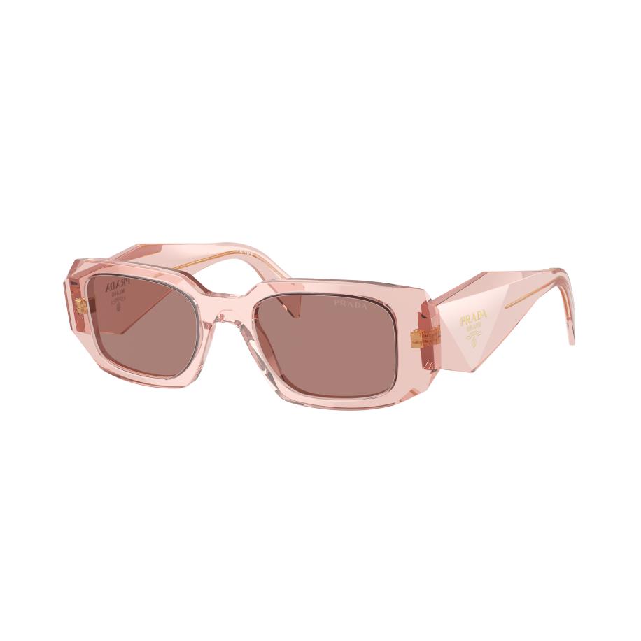 Prada Vrouwelijk Sunglass PR 17WS - Framekleur: Transparant perzik, Lenskleur: Lichtbruin Bruin