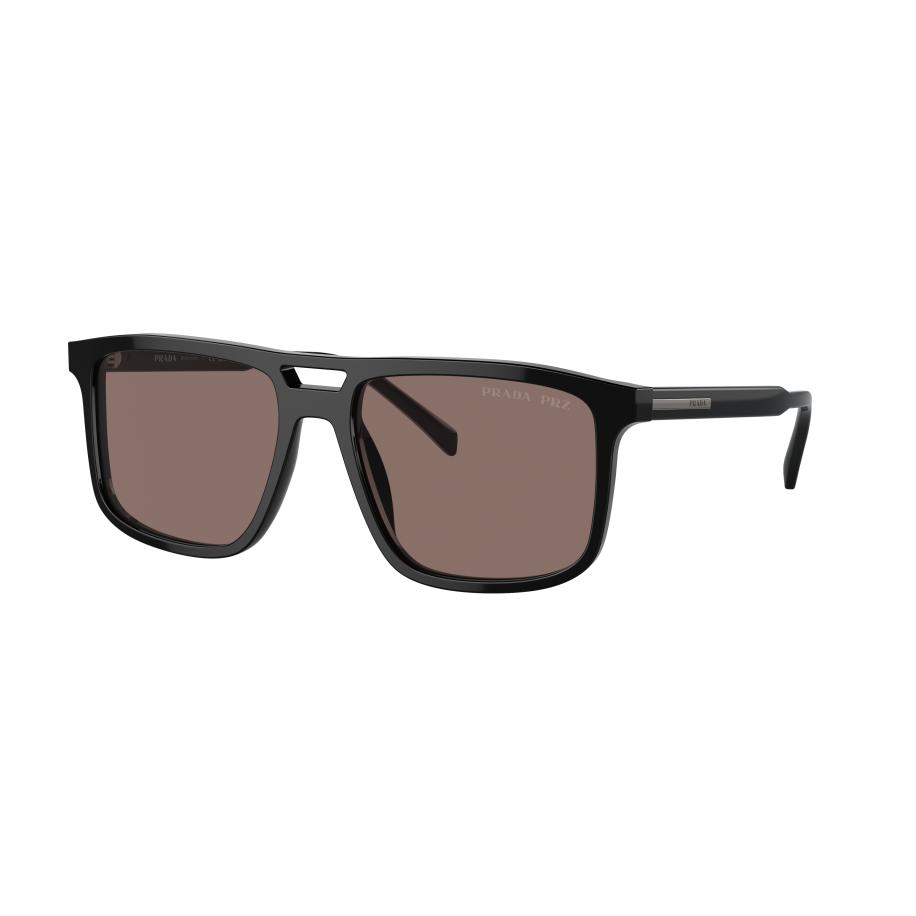 Prada Mannelijk Sunglass PR A22S - Framekleur: Zwart, Lenskleur: Polar bruin Bruin