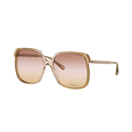 Chloé Vrouwelijk Sunglass CH0286S - Framekleur: Bruin licht, Lenskleur: Roze Gradiënt