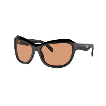 Prada Vrouwelijk Sunglass PR A27S - Framekleur: Zwart, Lenskleur: Oranje