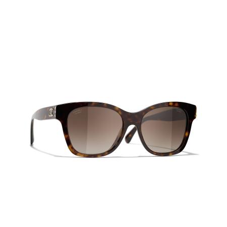 Chanel Vrouwelijk Sunglass Square Sunglasses CH5482H - Framekleur: Donker tortoise, Lenskleur: Bruin